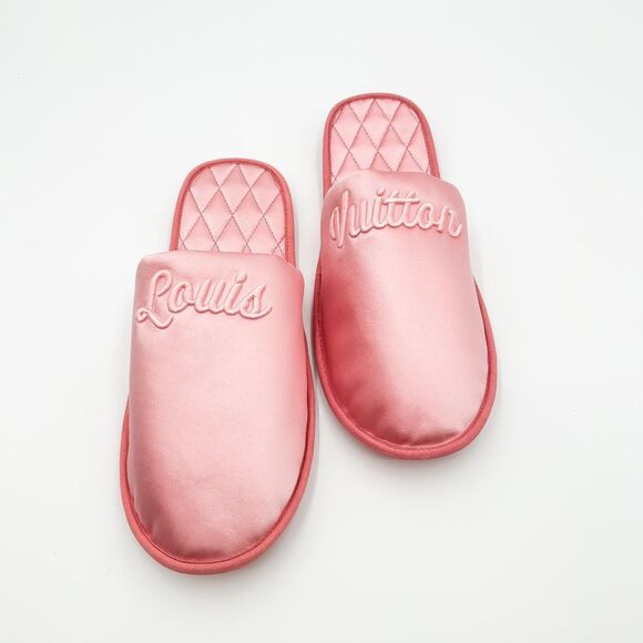 Louis Vuitton Suite Powder Pink Slippers Slides Satin Flat Mule 40-41 US 10-11 - Picture 2 of 11